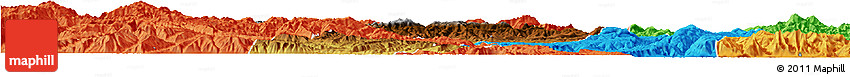 Physical Horizon Map of Yongren, political outside
