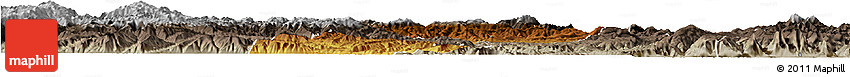Physical Horizon Map of Yongren, semi-desaturated