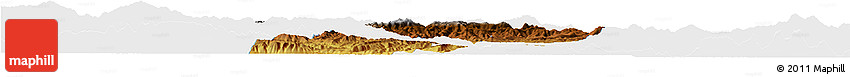Physical Horizon Map of Yongren, single color outside