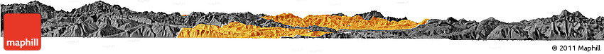 Political Horizon Map of Yongren, darken, desaturated