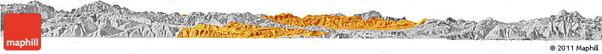 Political Horizon Map of Yongren, lighten, desaturated