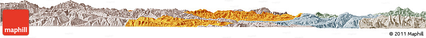 Political Horizon Map of Yongren, lighten, semi-desaturated