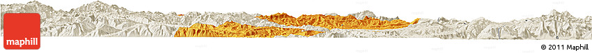 Political Horizon Map of Yongren, shaded relief outside