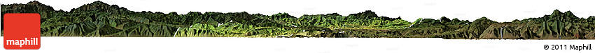 Satellite Horizon Map of Yongren, darken