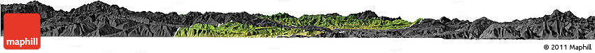 Satellite Horizon Map of Yongren, darken, desaturated