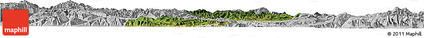 Satellite Horizon Map of Yongren, lighten, desaturated
