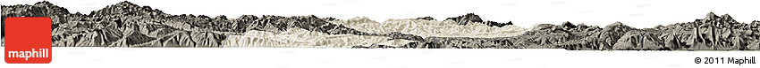 Shaded Relief Horizon Map of Yongren, darken