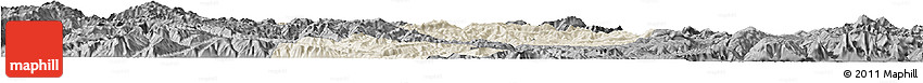 Shaded Relief Horizon Map of Yongren, darken, desaturated