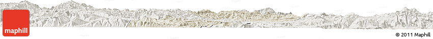 Shaded Relief Horizon Map of Yongren, lighten