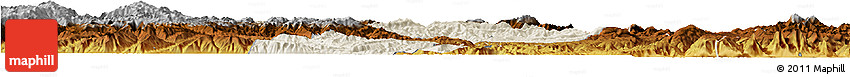 Shaded Relief Horizon Map of Yongren, physical outside