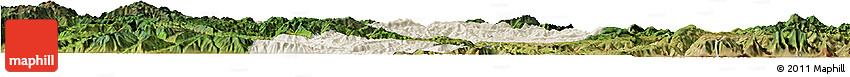 Shaded Relief Horizon Map of Yongren, satellite outside