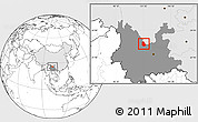Blank Location Map of Yongren, highlighted country, highlighted parent region