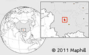 Blank Location Map of Yongren, highlighted country
