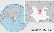 Gray Location Map of Yongren, highlighted parent region