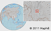 Gray Location Map of Yongren, hill shading