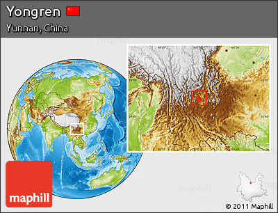 Physical Location Map of Yongren