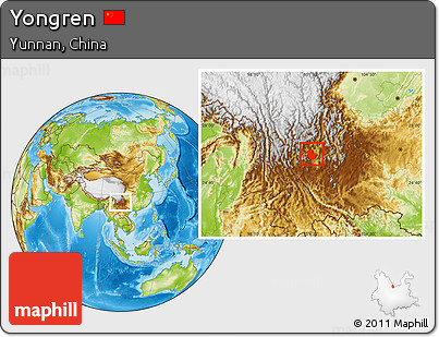 Physical Location Map of Yongren