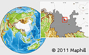 Physical Location Map of Yongren, highlighted country, highlighted parent region
