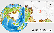 Physical Location Map of Yongren, highlighted country