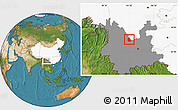 Satellite Location Map of Yongren, highlighted country, highlighted parent region