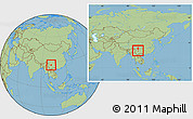 Savanna Style Location Map of Yongren, within the entire country