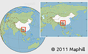 Savanna Style Location Map of Yongren, highlighted country, highlighted parent region, within the entire country