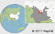 Savanna Style Location Map of Yongren, highlighted country, highlighted parent region