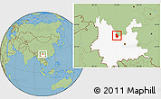 Savanna Style Location Map of Yongren, highlighted parent region