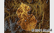 Physical Map of Yongren, darken