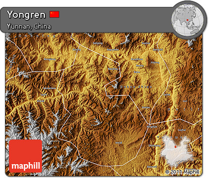 Physical Map of Yongren