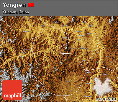 Physical Map of Yongren