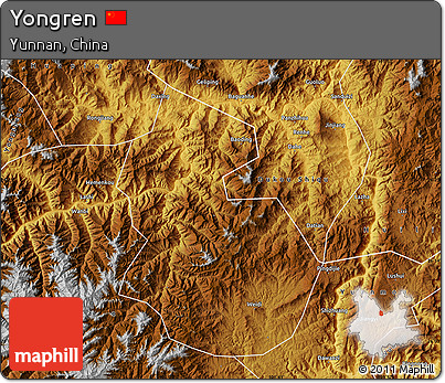 Physical Map of Yongren