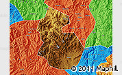 Physical Map of Yongren, political outside