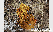 Physical Map of Yongren, semi-desaturated