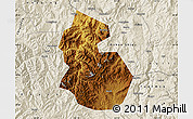 Physical Map of Yongren, shaded relief outside