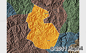 Political Map of Yongren, darken, semi-desaturated