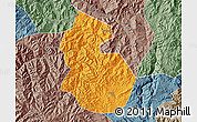 Political Map of Yongren, semi-desaturated