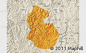 Political Map of Yongren, shaded relief outside