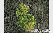 Satellite Map of Yongren, darken, semi-desaturated