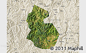 Satellite Map of Yongren, shaded relief outside