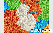 Shaded Relief Map of Yongren, political outside