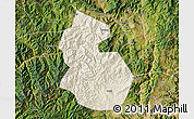 Shaded Relief Map of Yongren, satellite outside