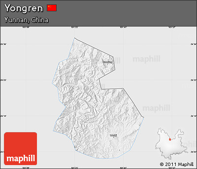 Silver Style Map of Yongren, single color outside