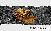 Physical Panoramic Map of Yongren, darken, desaturated
