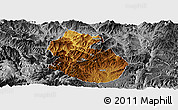 Physical Panoramic Map of Yongren, desaturated