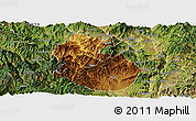 Physical Panoramic Map of Yongren, satellite outside