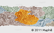 Political Panoramic Map of Yongren, lighten, semi-desaturated