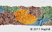 Political Panoramic Map of Yongren, semi-desaturated