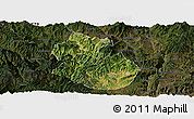 Satellite Panoramic Map of Yongren, darken