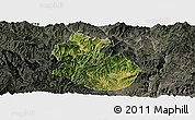 Satellite Panoramic Map of Yongren, darken, semi-desaturated